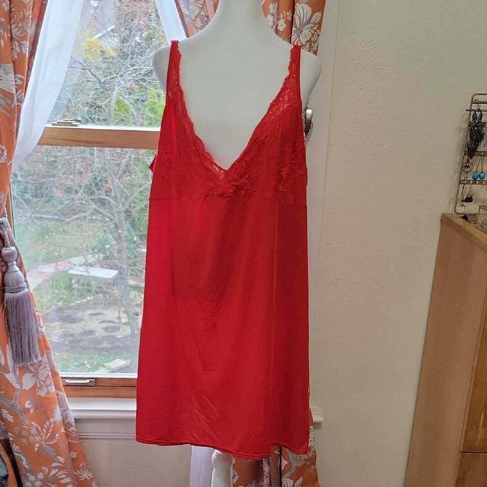 City Chic Red Lace Trim Chemise